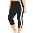 thumbnail image 2 of Yuzhih Plus Size Capris Leggings for Women Striped High Waist Workout Pants Summer Soft Stretch Yoga Leggings, 2 of 6