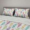 thumbnail image 2 of Ice Cream Comforter & Sham Bedding Set, Colorful Sketchy Drawn Summer Dessert on Cone Delicious Vanilla Print, 3 pcs Duvet Set Microfiber Filling Quilt, 5 Sizes, Multicolor, by Ambesonne, 2 of 4