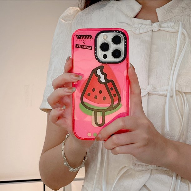 Verano Glitter casetify Funda De Teléfono Sandía Popsicle Para iPhone14ProMax Compatible Con iP13Pro Phone case 13 Adecuado Para Iphone 11 12Promax 13Promax 11 12 13 14 Para