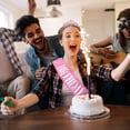 thumbnail image 6 of Sparklane Pink Birthday Crown and Sash Set, Women's Princess Birthday Accessory, One Size, Female, Girls, 6 of 15