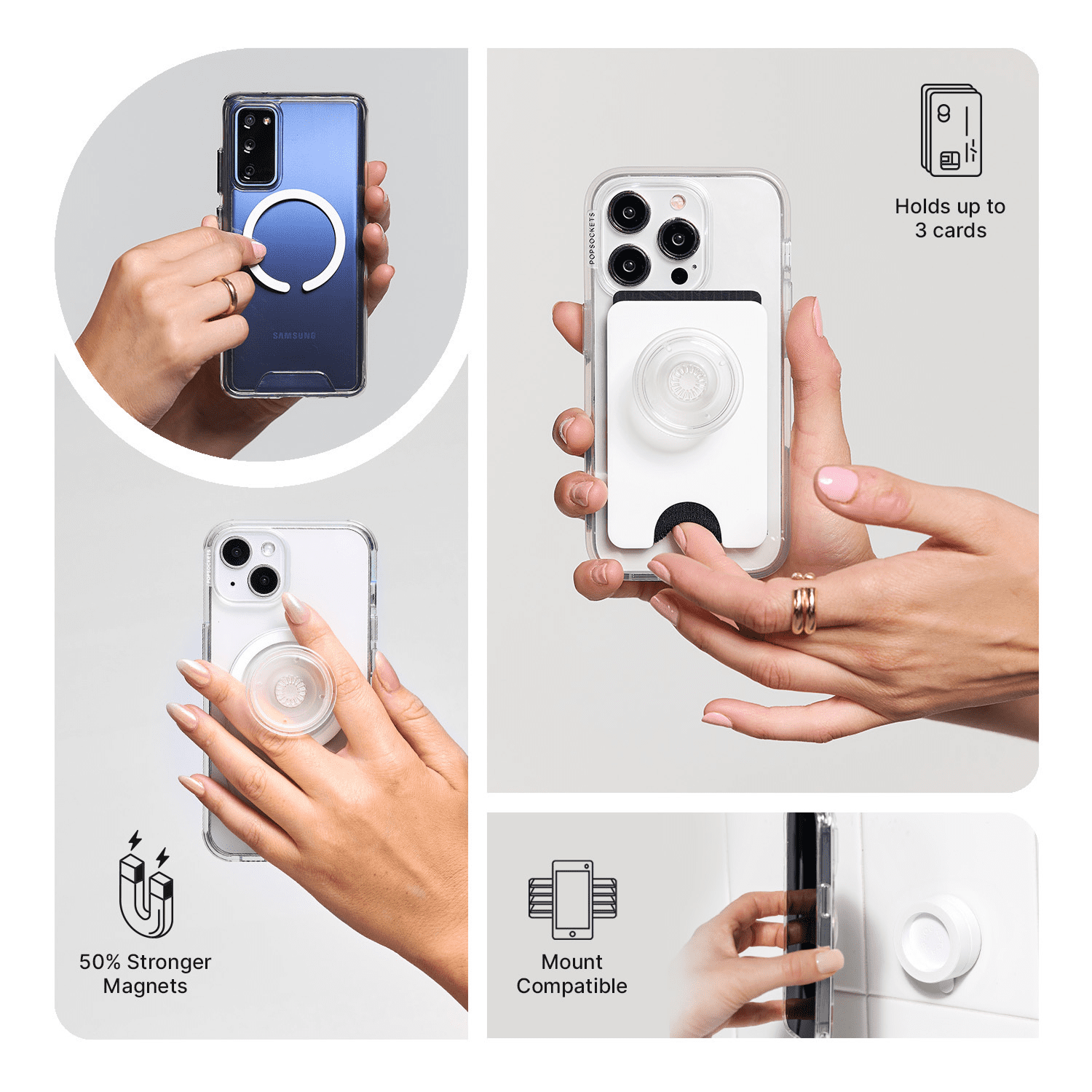 PopSockets Phone Case for Apple iPhone 14 Pro, MagSafe Compatible, 10ft Drop Protection, Aura