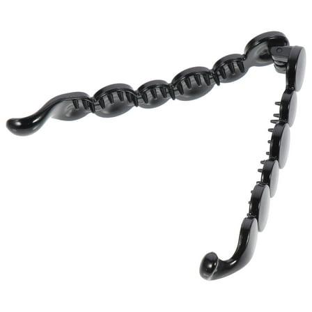 WORGEOUS 1pc Large Banana Hair Clip Toothed Ponytail Holder Strong Tension Hair Claw Clamp (Black)