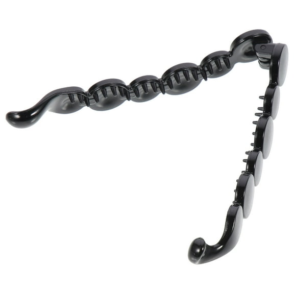 WORGEOUS 1pc Large Banana Hair Clip Toothed Ponytail Holder Strong Tension Hair Claw Clamp (Black)