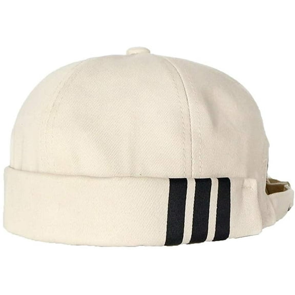 GegeenDomog Brimless Hats Skullcap Beanie Worker Sailor Cap Retro Rolled Cuff Skull Caps with Adjustable