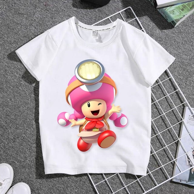 Economía Universidad Super Mario padre hijo serie de dibujos animados Anime figura Toad Toadette verano Casual cuello redondo manga corta vestido familiar zhangmengya LED