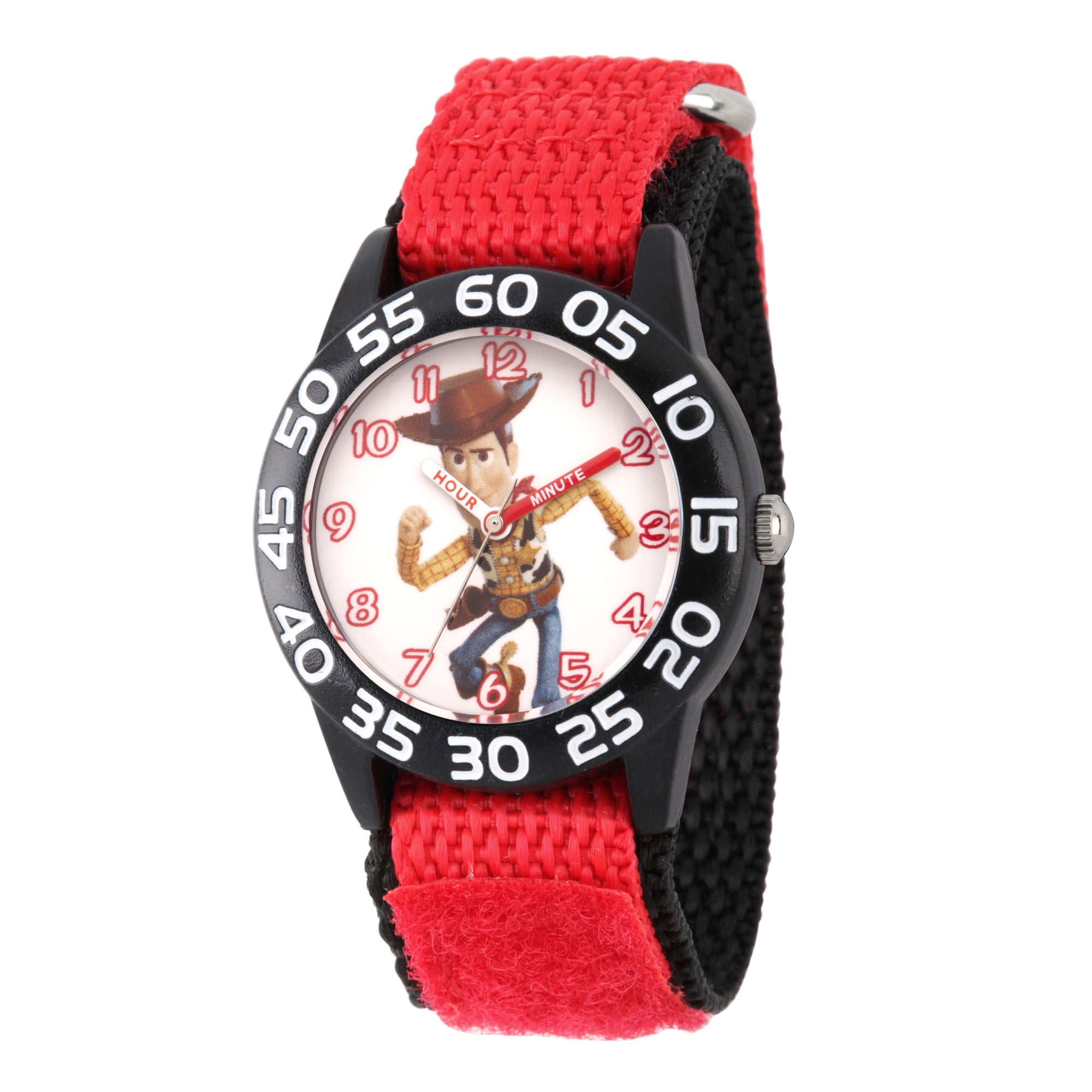 Disney Toy Story 4 Woody Boys' Black Plastic Watch, 1-Pack