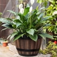 thumbnail image 1 of Flower Pots, Whiskey Barrel Flower Pots,(3PCS),30cm, 1 of 5