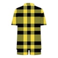 thumbnail image 6 of Htigea 2 Piece Set Women's Open Front Plaid Shirts and Drawstring Elastic Waist Shorts Matching Outfits Soft Comfy Casual Clothes Yellow XXL, 6 of 6