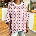 thumbnail image 5 of Sheghy Womens Tops Oversized Refreshing Spring Summer Solid Color 3/4 Sleeve Flare V Neck Tee Pullover Pink S, 5 of 6