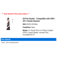 thumbnail image 2 of Oil Pan Gasket - Compatible with 2003 - 2011 Honda Element 2004 2005 2006 2007 2008 2009 2010, 2 of 2