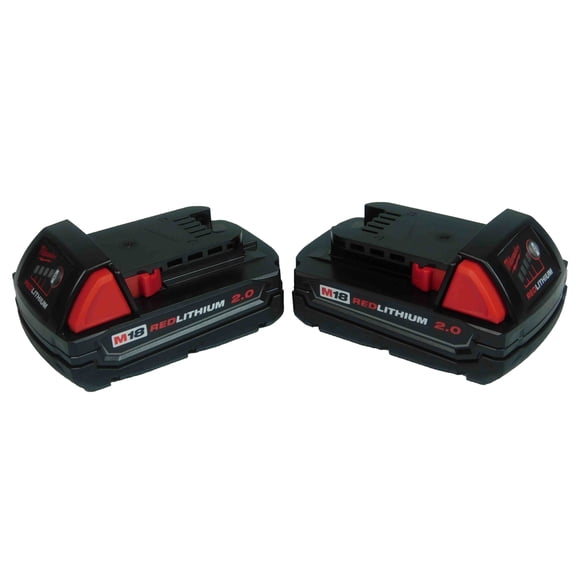 Milwaukee 48-11-1820 M18 Compact Red Lithium 18-volt Lithium-ion Battery, 2pack