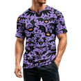 thumbnail image 5 of Halloween Shirts for Men Short Sleeve Round Neck Pumpkin Bat Print Pullovers Causal Loose Funny T Shirts, 3XL, 5 of 7