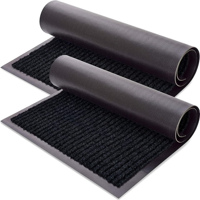 Tapis de Porte avant Robuste Lot de 1 - Tapis de Bienvenue - Tapis d'Entrée Intérieur Extérieur, Entrée, Intérieur Extérieur Imperméable, Porche, Garage, 15.7 Pouces X 23.6 Pouces Gris