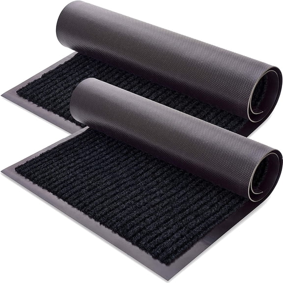 Heavy Duty 1-Pack Front Door Mat - Welcome Rug Doormat - Floor, Indoor Outdoor Entrance Mats, Entryway, Inside Outside Waterproof, Porch, Garage, 15.7 Inch X 23.6 Inch Gray