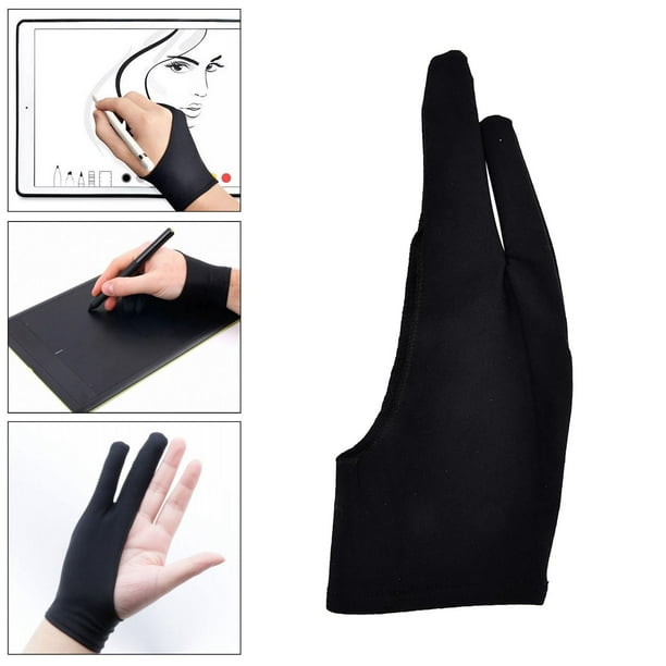 Guantes de dibujo de 2 antiincrustantes guantes de dibujo gráfico Digital negro - shamjiam Guantes de dibujo con dos dedos