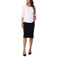 thumbnail image 2 of INSPIRE CHIC Work Shirts for Women's Office Half Sleeve Crew Neck Dressy Casual Tops XS White, 2 of 6