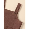 thumbnail image 5 of Toddler Boy Bib Overalls Solid Color Corduroy Suspender Pants Straps Trousers Halter Romper Jumpsuit, 5 of 7