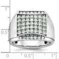 thumbnail image 2 of 14K White Gold Ibgoodman Men's Polished And Satin 1 1/5 Carat Aa Quality Diamond Cluster Ringsize 10 (Width 17.24) - Jbsp, 2 of 5