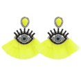 thumbnail image 1 of Nuevos pendientes con borlas, pendientes llamativos, pendientes con colgante de ojo para mujer, pendientes bohemios elegantes para fiesta, joyería, E1094 amarillo, 1 of 5