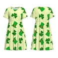 thumbnail image 3 of Bixox Women's Short Sleeve Summer Dress Loose Swing Knee Length Dresses with Pockets-St. Patrick's Day, 3 of 7