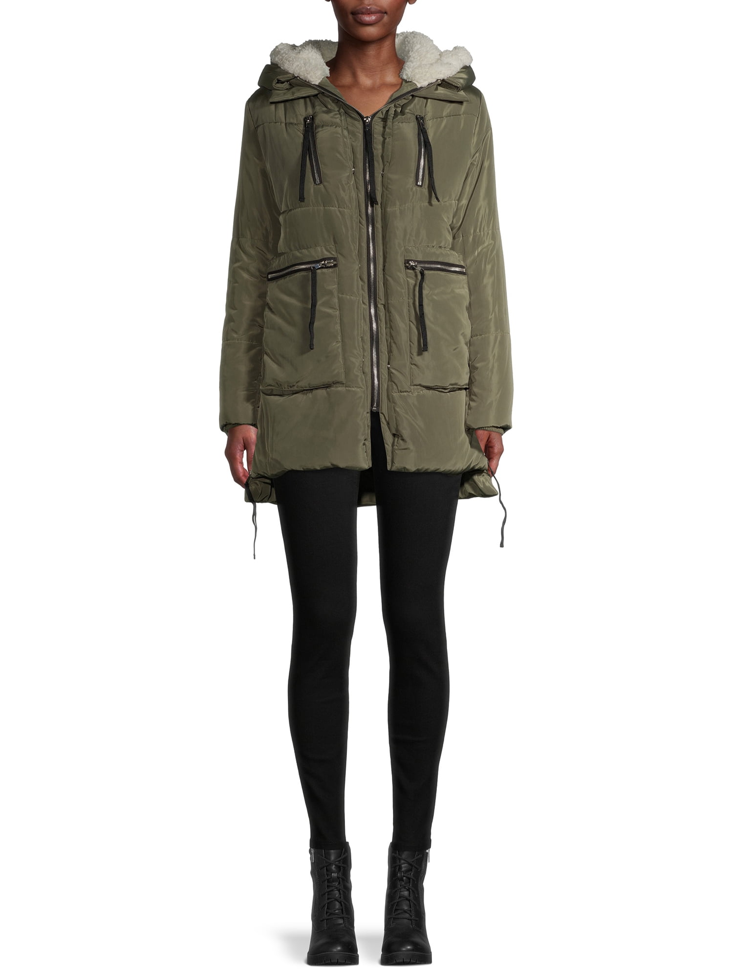 padded coat with side zips