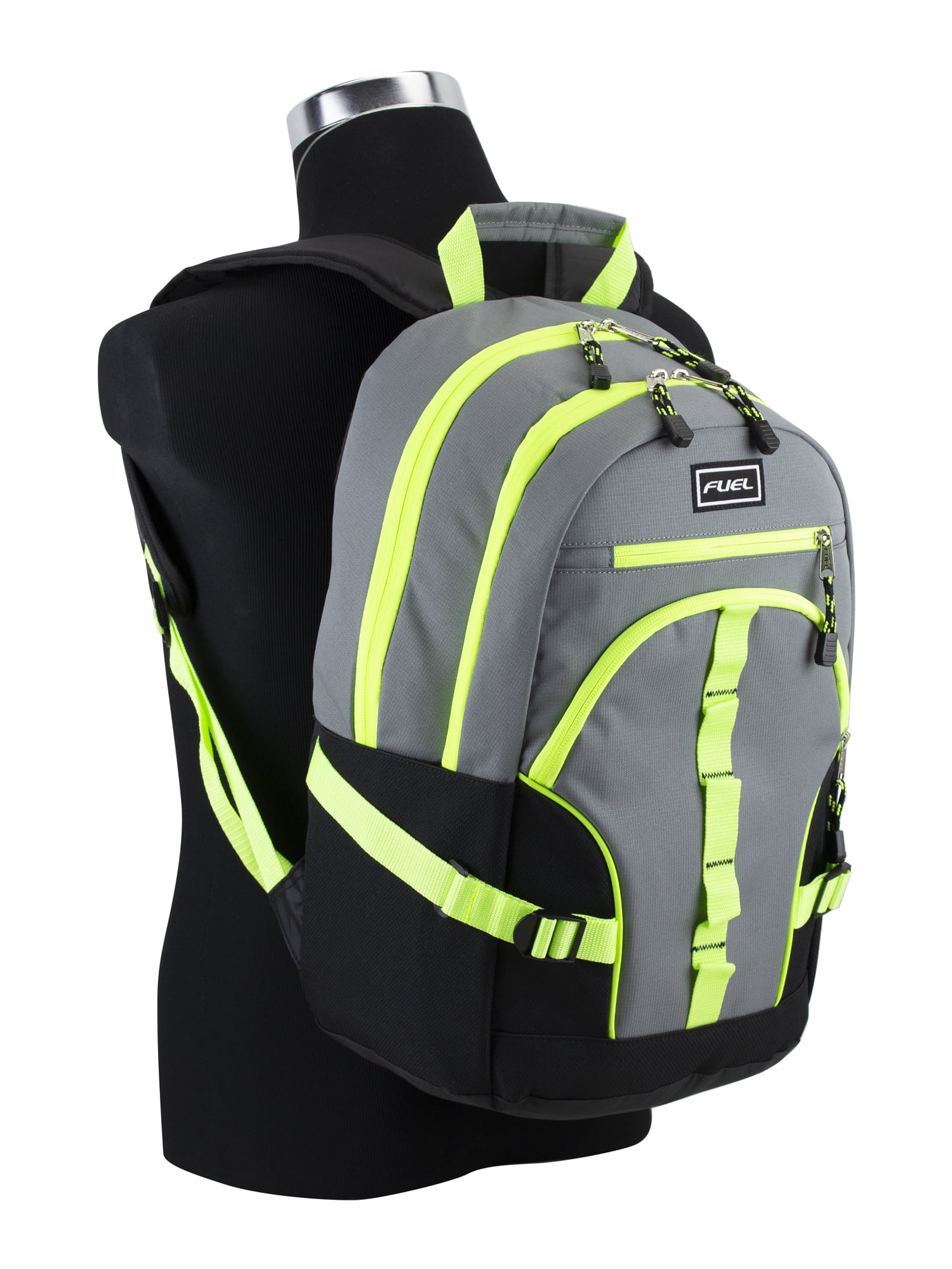 Fuel Unisex Multipocket Dynamic Active Backpack, Gray Neon