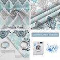 thumbnail image 4 of Teal Boho Flowers Blackout Curtains for Bedroom/Living Room, Thermal Insulated Kitchen Curtains, Modern Luxurious Ombre Geometric Floral Grommet Darkening Window Treatment Drapes 52"x72"x2, 4 of 8