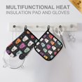 thumbnail image 4 of Yayeee Oven Mitts and Pot Holder Set of 4 Heat Resistant Kitchen Gloves Baking Hot Pad, Colorful Halloween Ghost, 4 of 5