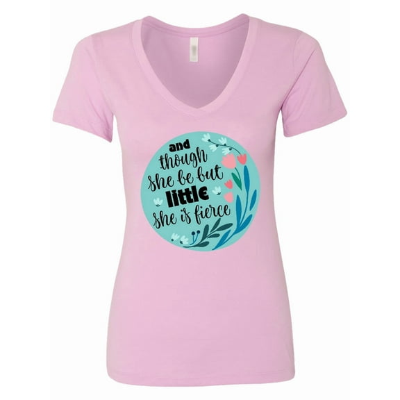 Inktastic Shakespeare She is Fierce Quote Women's V-Neck T-Shirt