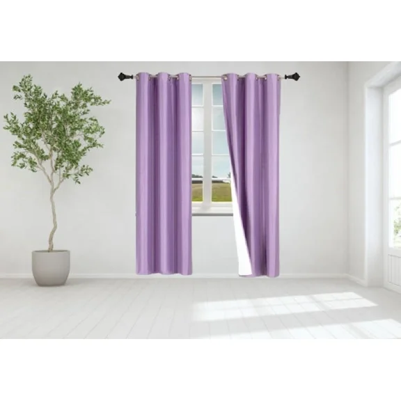 Gorgeous Home Linen Set of 2 panels Lilac Color Room Darkening Blackout Grommet Window Curtain 37"x 84" Each for Any Room Décor
