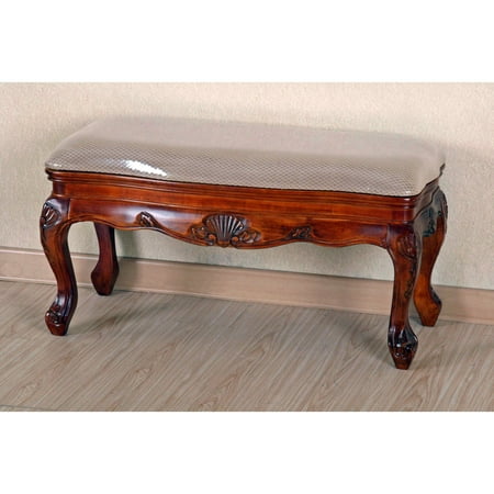 International Caravan Windsor Hand Carved Vanity Bench Walmart Com