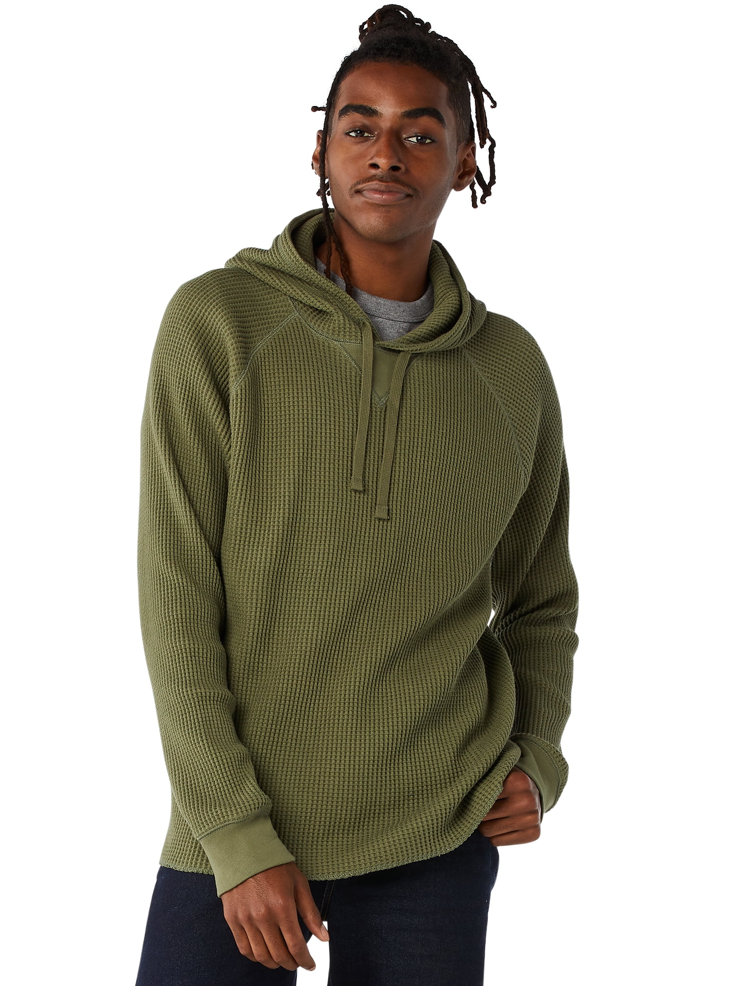 Free Assembly Men's Waffle Knit Hoodie - Walmart.com