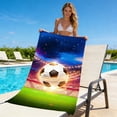 thumbnail image 4 of Cififendec Soccer Theme Microfiber Beach Towel, Super Soft, Oversized, 63"*31.5", Absorbent and Quick Dry Beach Towel, Soccer Fans Gift, 4 of 5