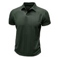 thumbnail image 3 of VSSSJ Mens Shirts Button Up Textured Business Work T Shirts Casual Solid Color Slim Fit Short Sleeve Summer Golf Tee Shirt Green M, 3 of 6