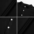 thumbnail image 5 of Zimjoy Men's Henley Shirts Casual Short Sleeve Bamboo Linen Band Collar Shirt Summer Button Basic Tee Black L, 5 of 5