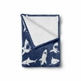 thumbnail image 2 of Shark Soft Flannel Fleece Throw Blanket, Fish Pattern Various Gestures Have a Bite Danger Humor Nautical Design, Cozy Plush for Indoor and Outdoor Use, 70" x 90", Violet Blue White, by Ambesonne, 2 of 6