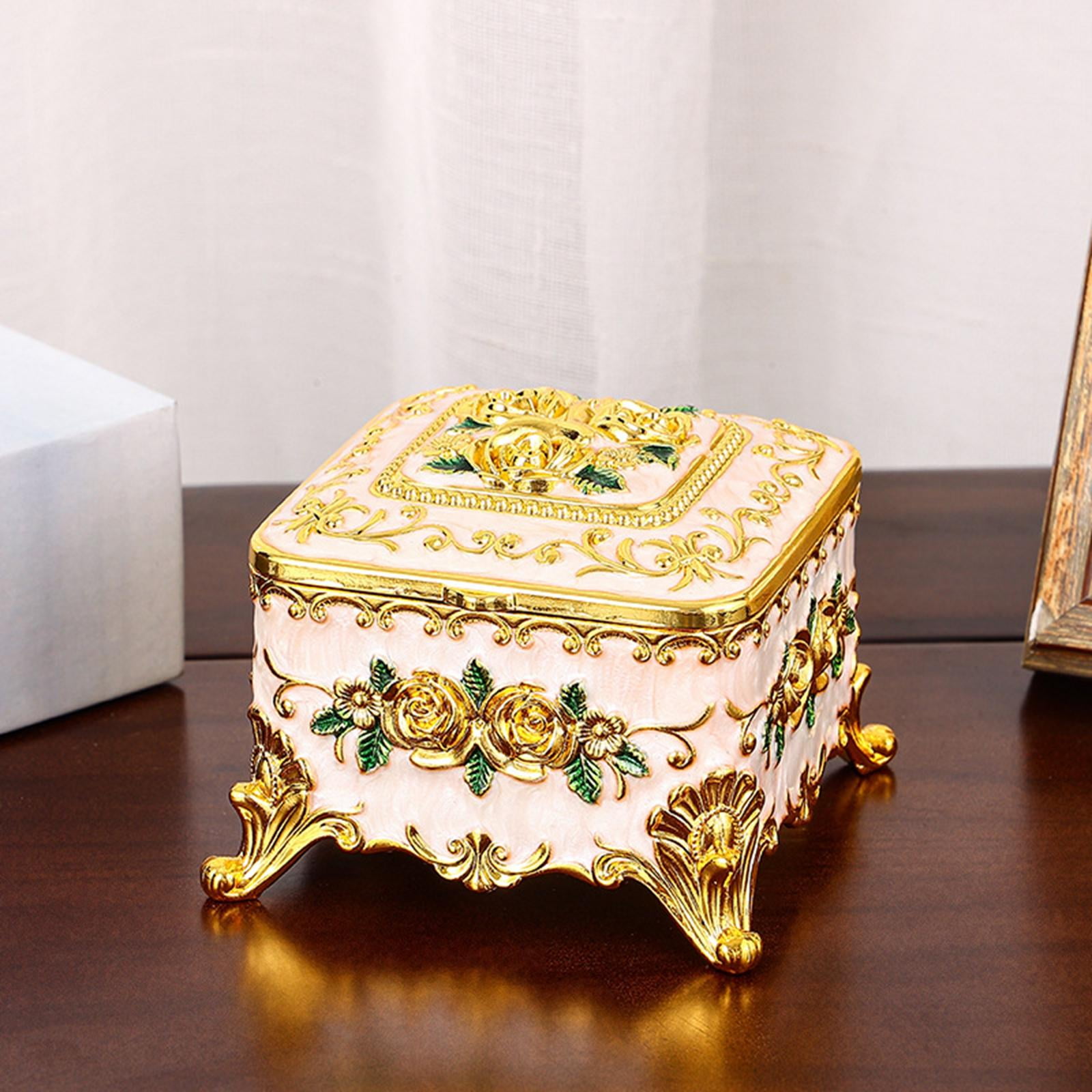 European Style Vintage Jewelry Box Enameled Trinket Box Keepsake Box for  Women Girls Gift , Square - Walmart.com