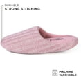 thumbnail image 4 of Roxoni Women's Cozy Knit Memory Foam Slippers, Fleece Lined, Indoor Outdoor Rubber Sole, 4 of 5