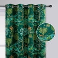 thumbnail image 2 of DriftAway Clara Woodland Forest Animals Printed Pattern Room Darkening Window Curtain Grommet 2 Panels 52"Wx84"L Emerald Green, 2 of 7