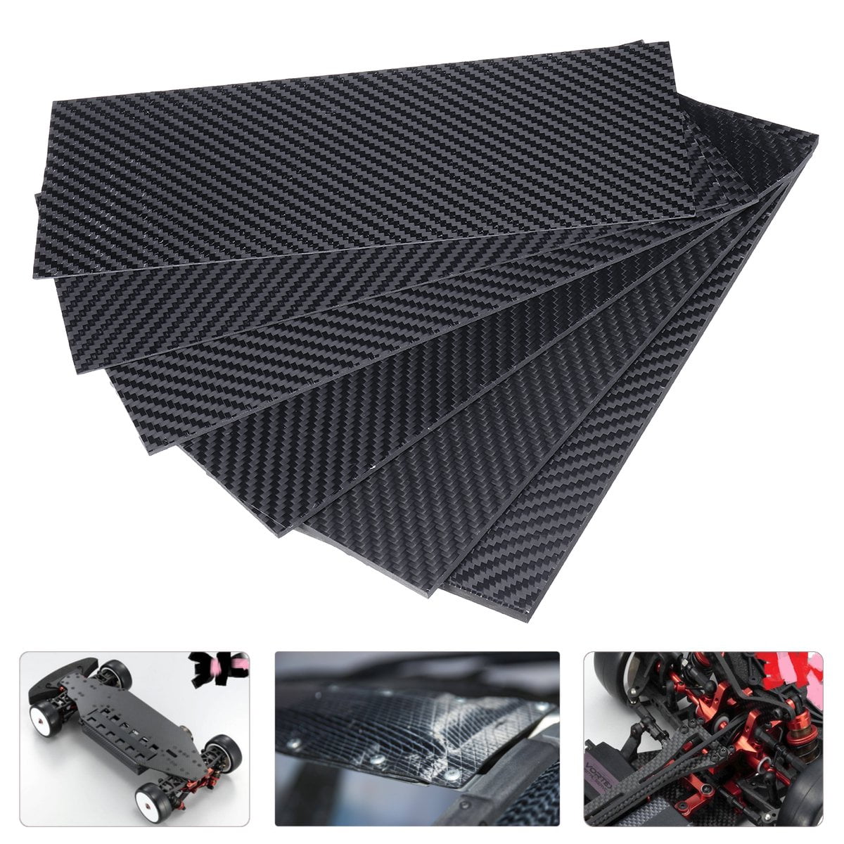 for Processed into Model Aircraft Board,200mm200mm,2mm AFexm Carbon Fiber Plate 100% Carbon Fiber Sheet 3K Plain Weave Panel Sheet,Glossy Surface 200mm 200mm 