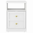 thumbnail image 4 of Cozy Home white Nightstand with Storage Shelf & Door, Faux Drawer Design End Table, Compact Side Table for Bedrooms, Dorm Rooms & Small Spaces, Set of 1, 4 of 10