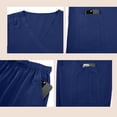 thumbnail image 5 of Minjewel Women's V-Neck Short Sleeve Nursing Top & Pants Scrub Set with Functional Pockets, Professional Scrubs for Women in Healthcare & Caregiving,Navy S, 5 of 6