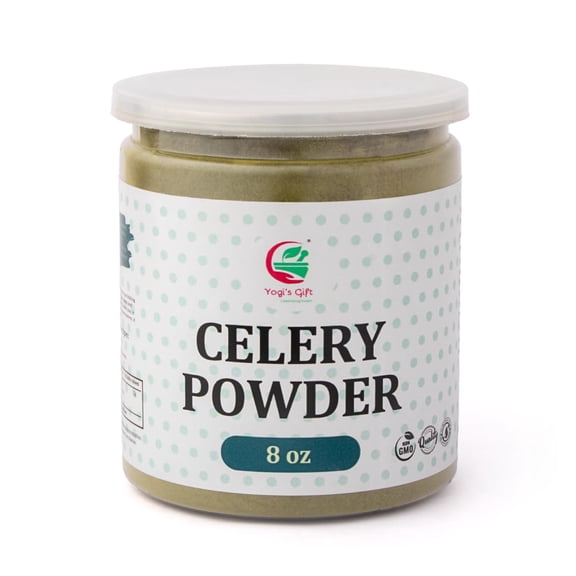 Celery powder 8oz  Dried Celery Powder Seasoning for Cooking, Juices & Curing  Ground Spice  100% Pure And Natural Flavor  By Yogis Gift