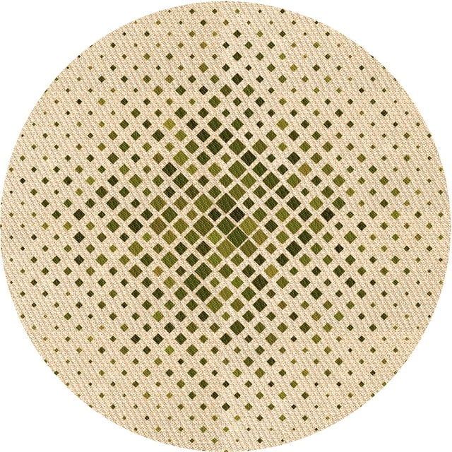 Ahgly Company Tapis Rond Lavable en Machine Intérieur Transitionnel Bronze Brun, 8 Pieds Rond
