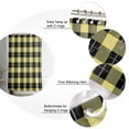 thumbnail image 3 of Yellow Black Shower Curtain, 66" x 72", Buffalo Lattice Waterproof Bathroom Curtain Washable Shower Curtain Set with 12 Hooks, 3 of 6