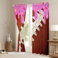 thumbnail image 3 of Erosebridal Teens Colorful Sprinkles Sport Football Blackout Curtains Set of 2 (52x84 Each),Sport Theme Pink Ice Cream Drip Window Curtains for Kids,Ultra Soft Home Decor, 3 of 6