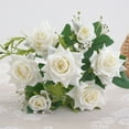 thumbnail image 6 of AYktou Artificial White Rose Flowers 7 Head Rose Flowers Silk Roses with Stems Rose Bouquets for Home Decoration Wedding Party Garden Floral Roses Decor, 6 of 8