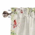 thumbnail image 5 of Winter Red Truck Kitchen Curtains and Valances Set, Cardinal Bird Linen Berry Pine Cones Rod Pocket Window Valance 18 Inch Window Curtain Panels for Living Room Bedroom Laundry, 27.5x24in, 3 Pieces, 5 of 7
