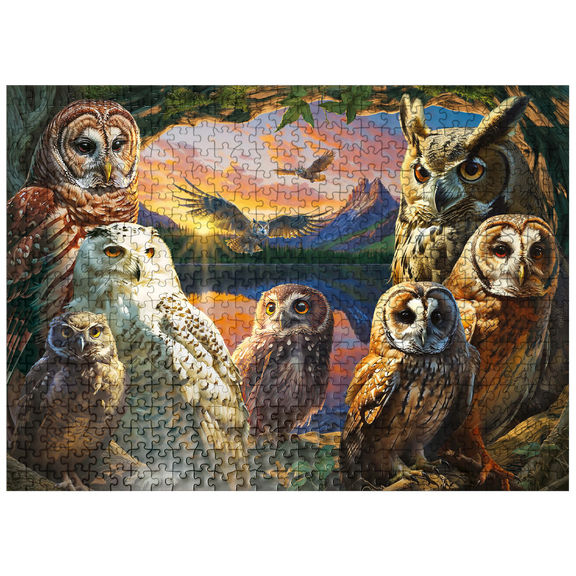 MyPuzzle - Owls At Sunset - Premium 500 Piece Jigsaw Puzzle for Adults