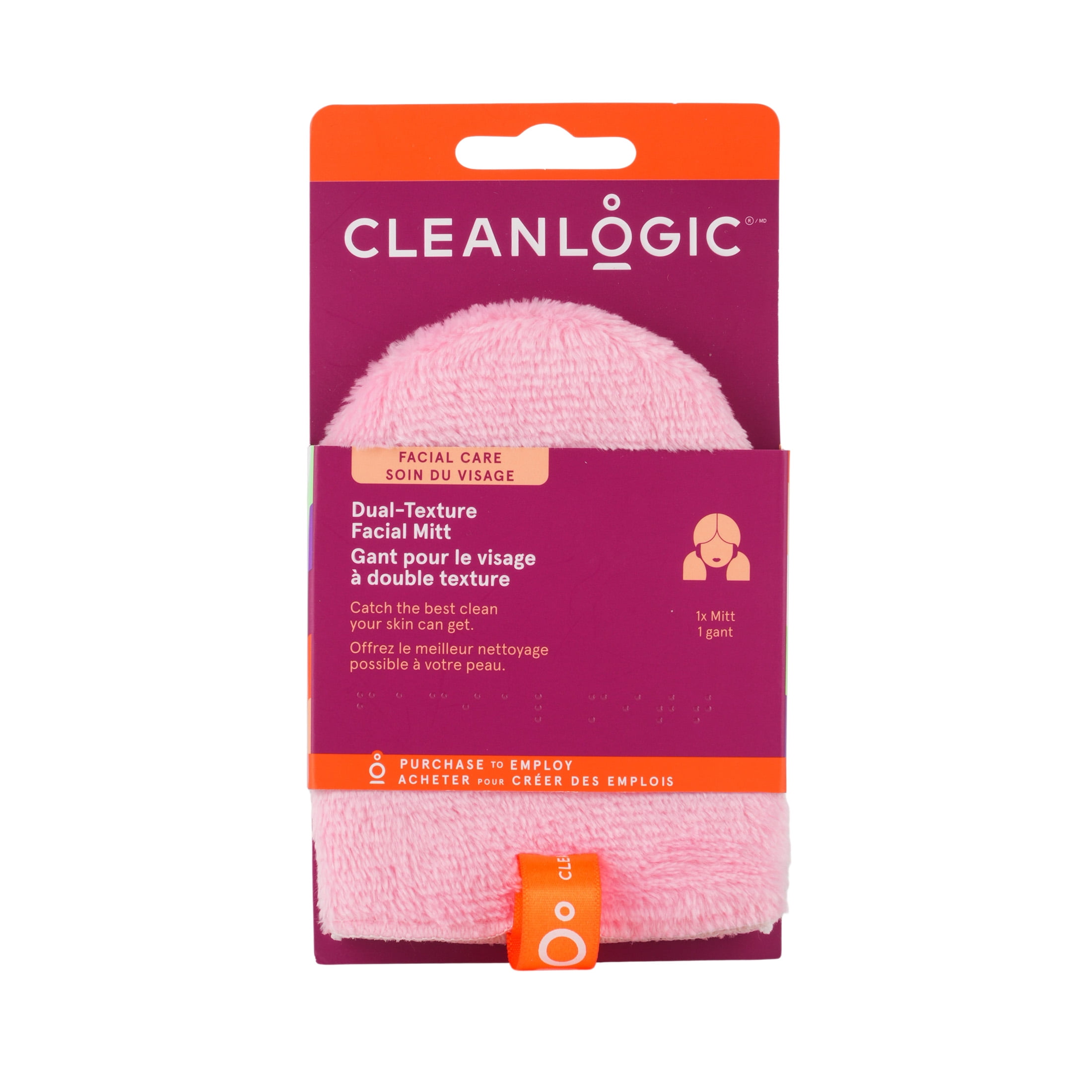 Cleanlogic Dual Texture Face Mitt, 1 count
